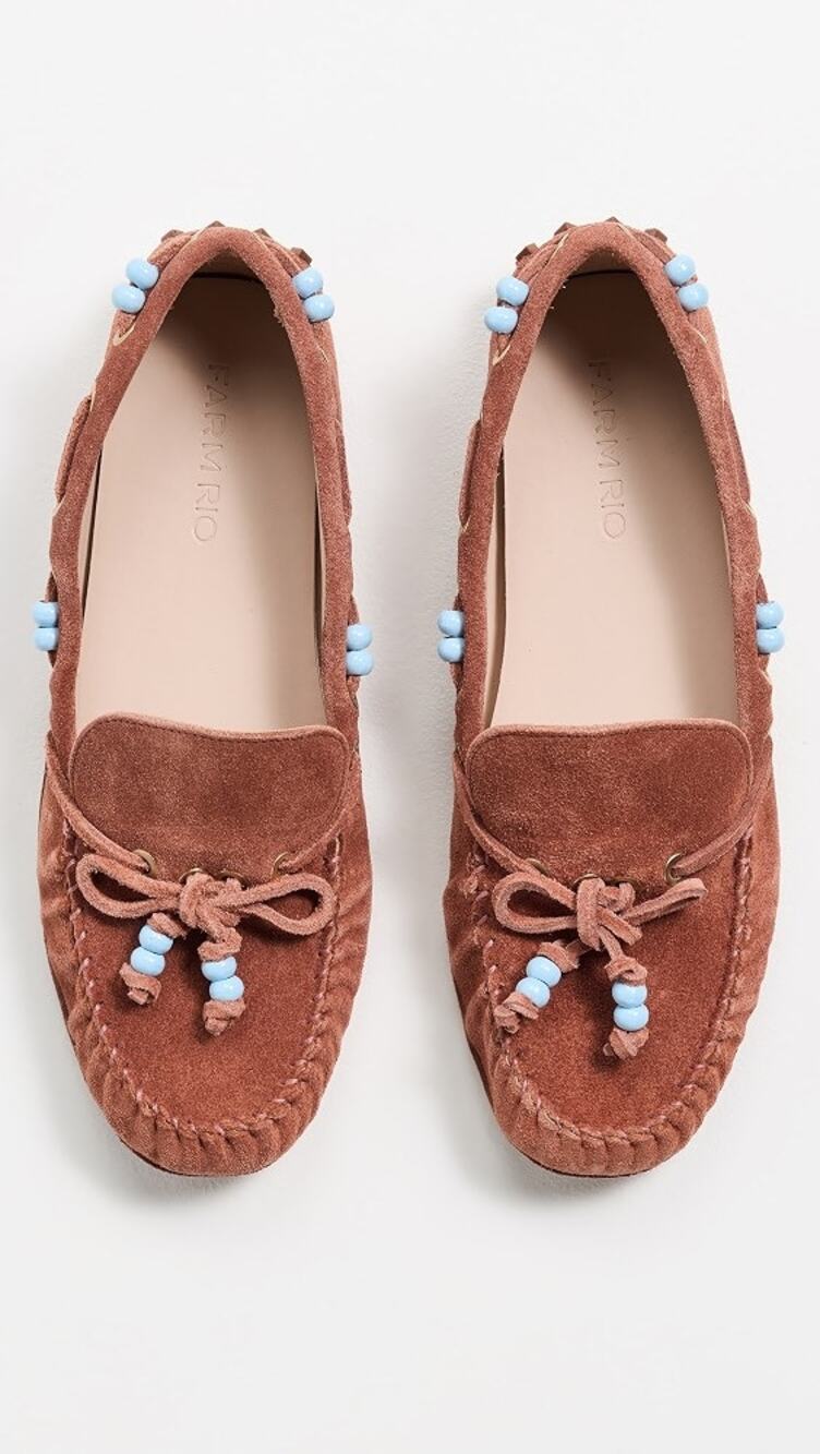 New Farm Rio Brown Tassel Suede Moccasin in Cuoio Women's Size 7